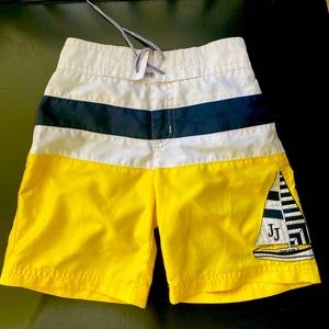Janie&jack Boys swim trunk boats, Yellow,4T kids